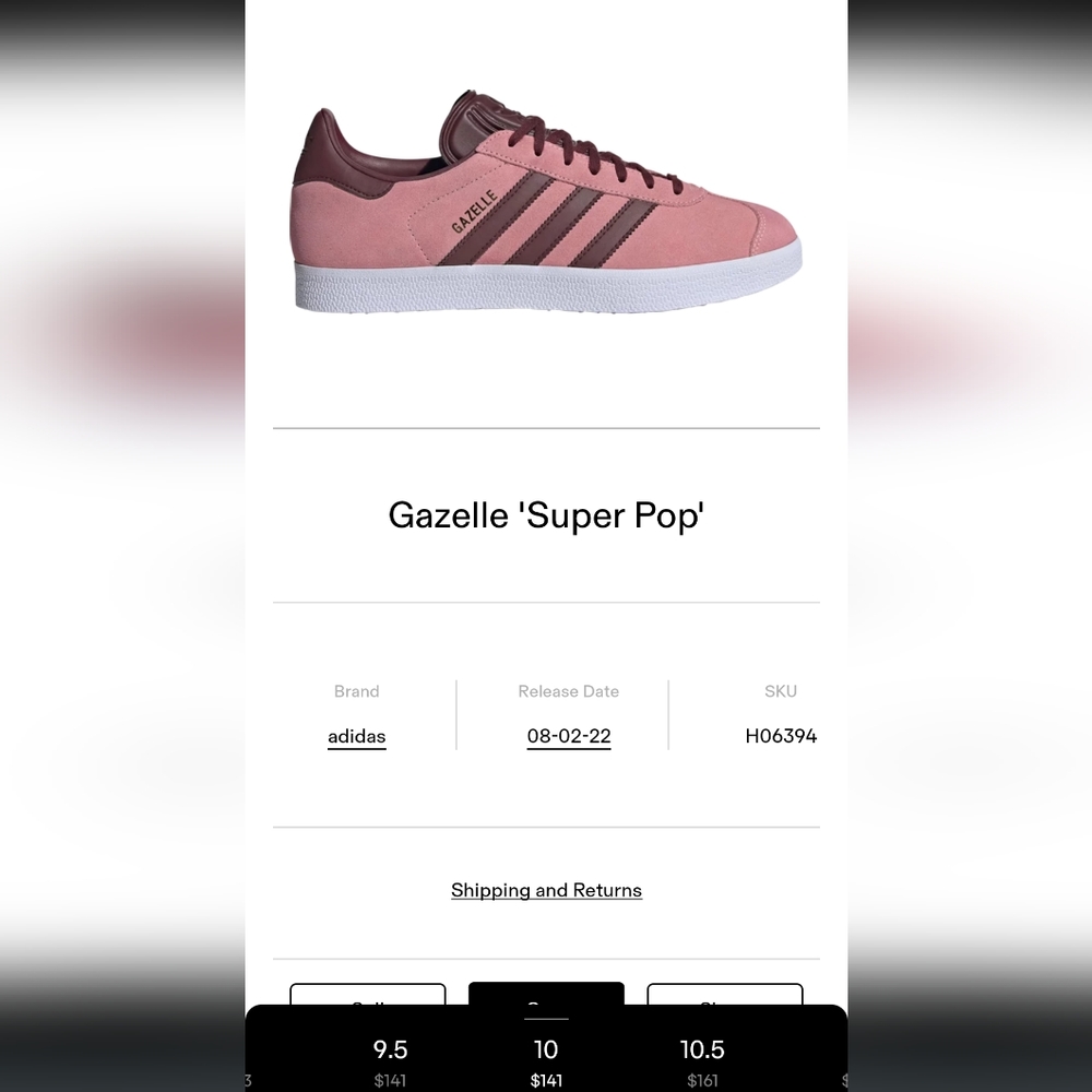 Adidas Gazelle Pink/Maroon men's size 10